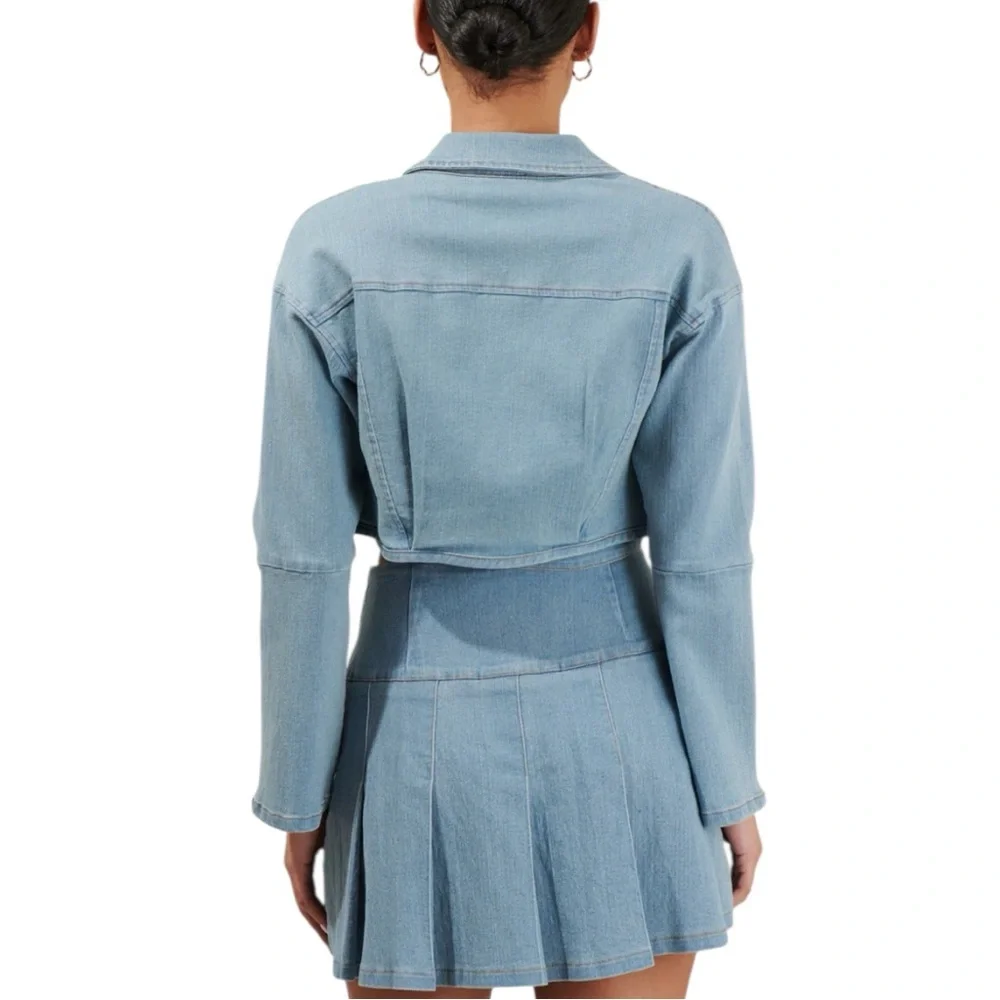 Sugarlips Roslyn Light Blue Cropped Stretch Denim Bolero Jacket Size XL Reg. $79 - Picture 11 of 12